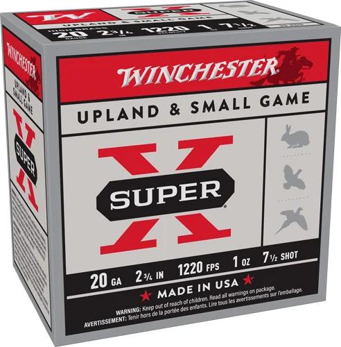 WINCHESTER SUPER-X 20GA 2.75" - 1OZ #7.5 1220FPS 25RD 10BX/CS