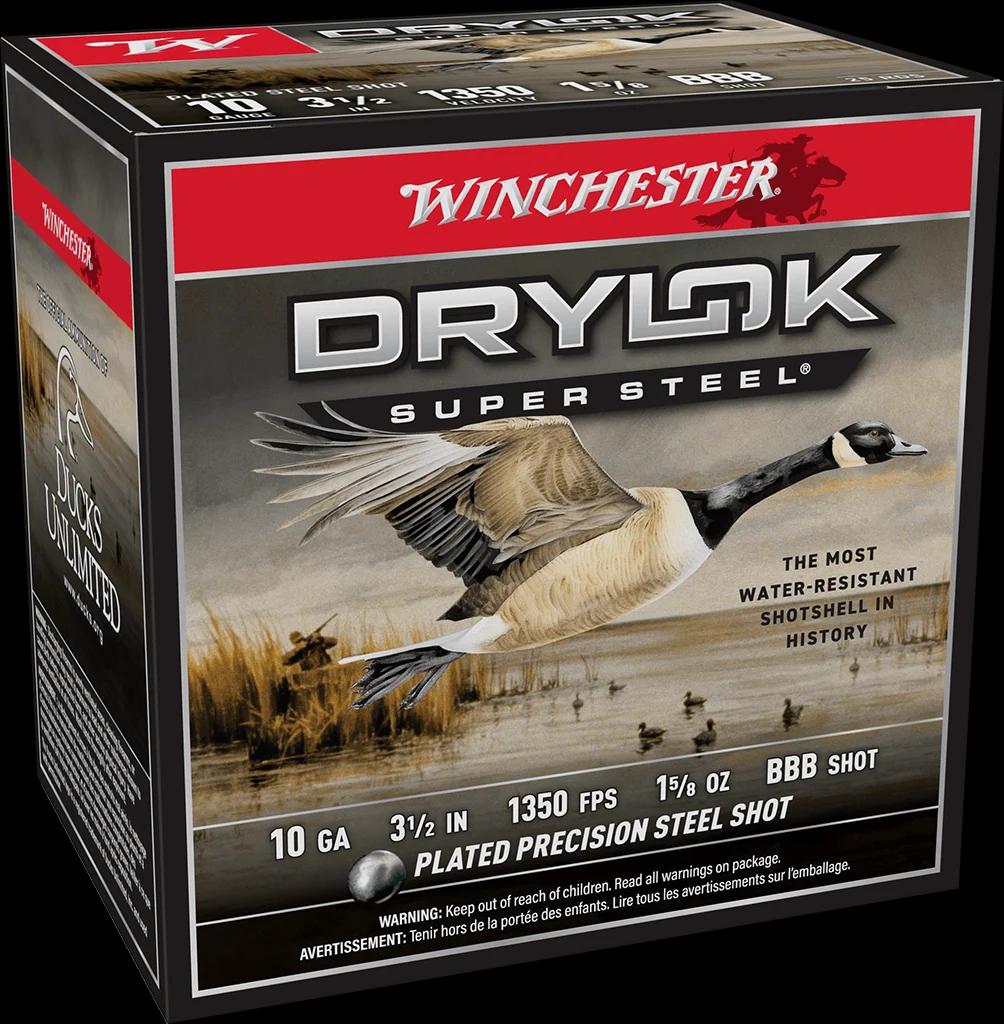 WINCHESTER DRYLOK SUPER STEEL 10 GA 3-1/2" BBB  1-5/8 OZ 25 RD/BX 10 BX/CS