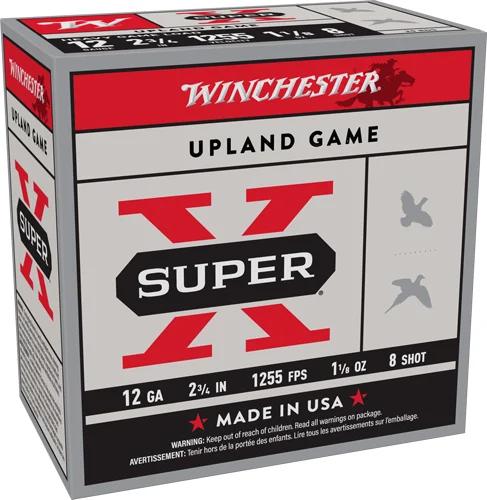 WINCHESTER SUPER-X 12GA 2.75" - 1255FPS 1-1/8OZ #8 250RD CASE