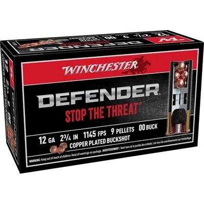 DEFENDER 12 GAUGE 2-3/4'' 9 PELLETS #00 BUCKSHOT 100/BOX