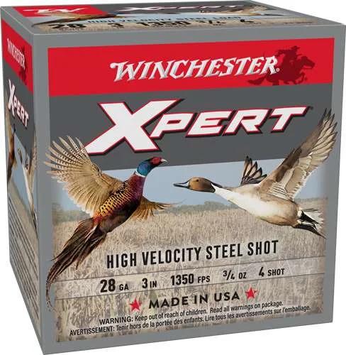 WINCHESTER 28 GA 3" #4 XPERT HV STEEL PHEASANT DUCK 3/4 OZ 25 RD/BX 10 BX/CS