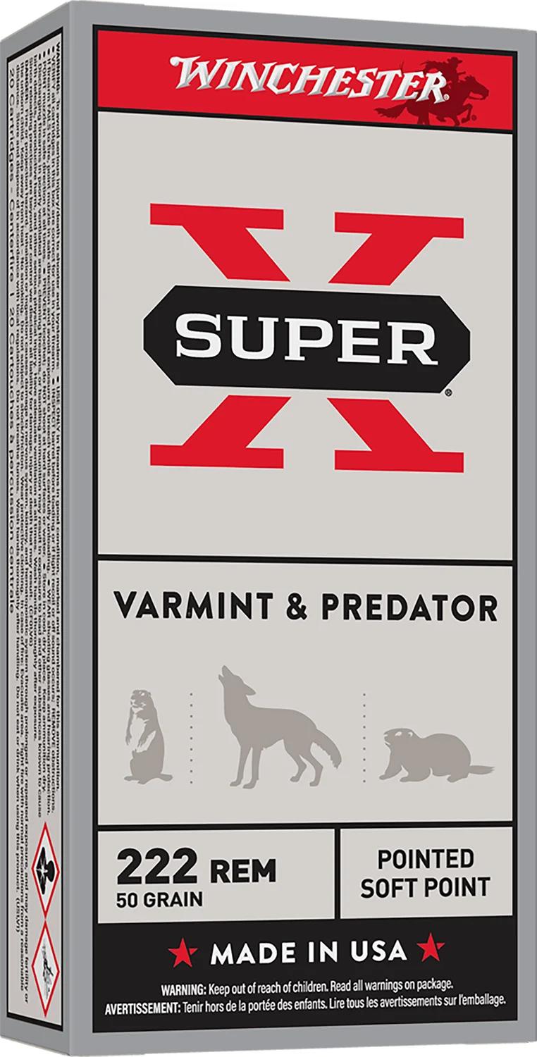 Winchester Ammo X222R Super X  222Rem 50gr Jacketed Soft Point 20 Per Box/10 Case