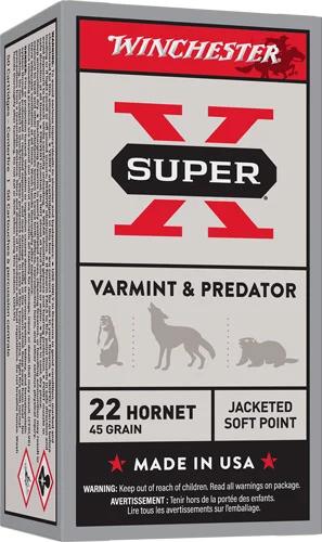 WINCHESTER SUPER-X 22 HORNET - 45GR JSP 50RD 10BX/CS