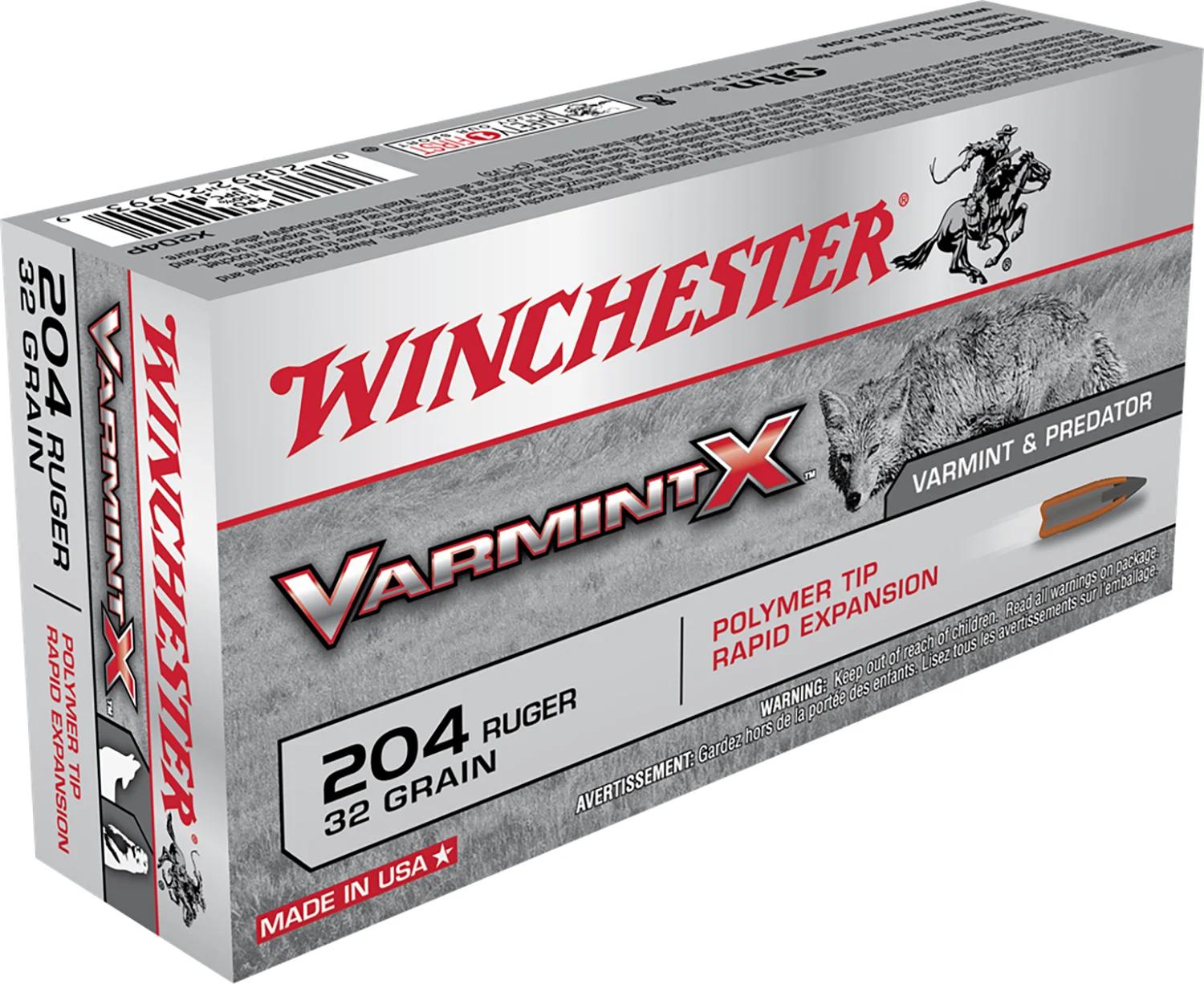 Winchester Ammo X204P Varmint X  204Ruger 32gr Polymer Tip Rapid Expansion 20 Per Box/10 Case