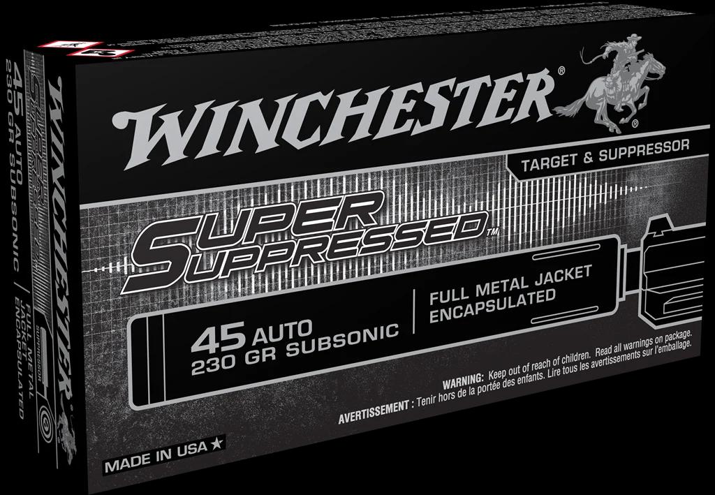 WINCHESTER SUPPRESSED 45ACP 230GR FMJ 50RD BX