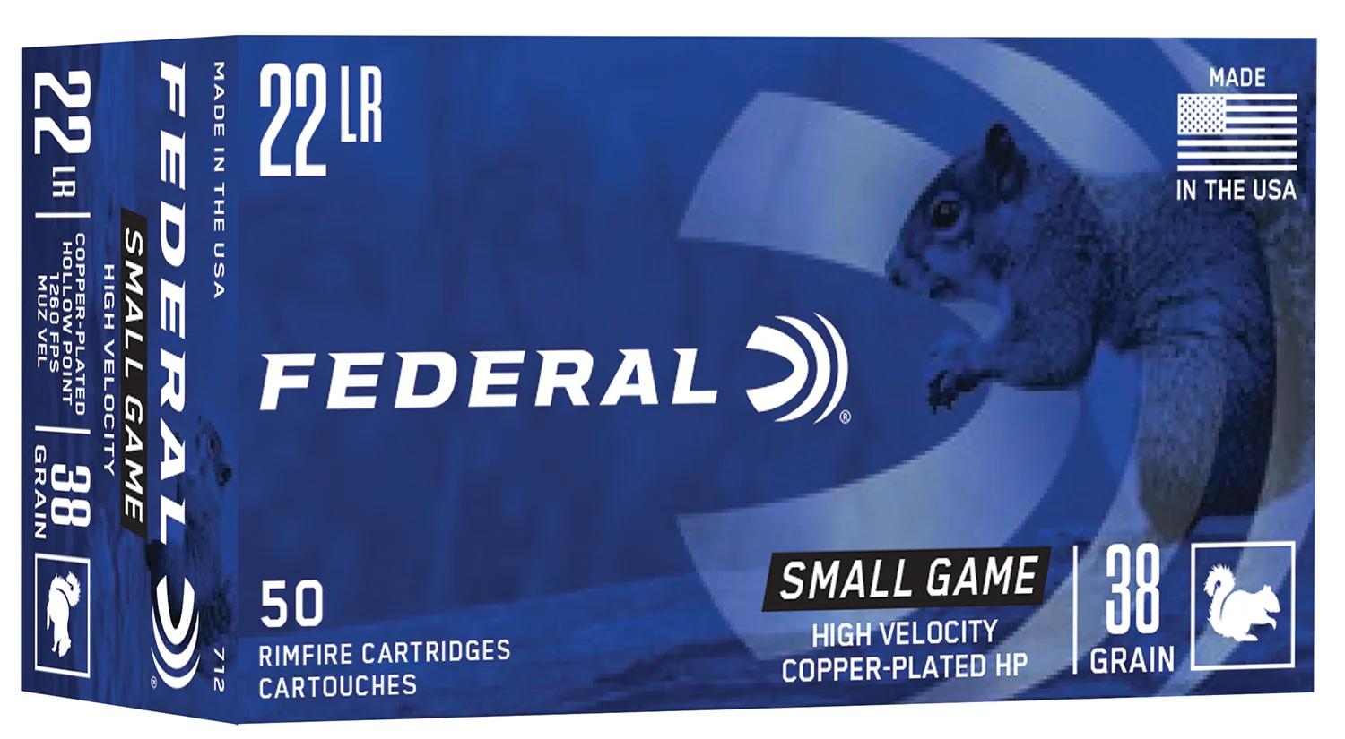 Federal 712   22LR 38gr Copper-Plated Round Nose 50 Per Box/ 100 Case