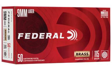 FEDERAL CHAMP 9MM 115GR FMJ BRS 50/1000