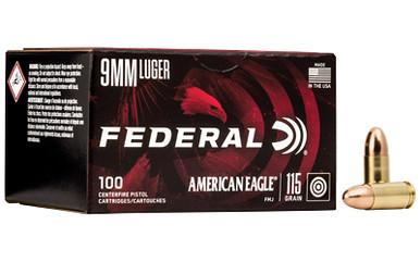 FEDERAL AM EAGLE 9MM 115GR FMJ 100/500