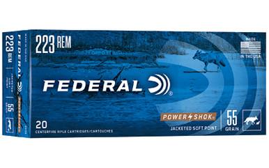 FEDERAL PWRSHK 223REM 55GR SP 20/200