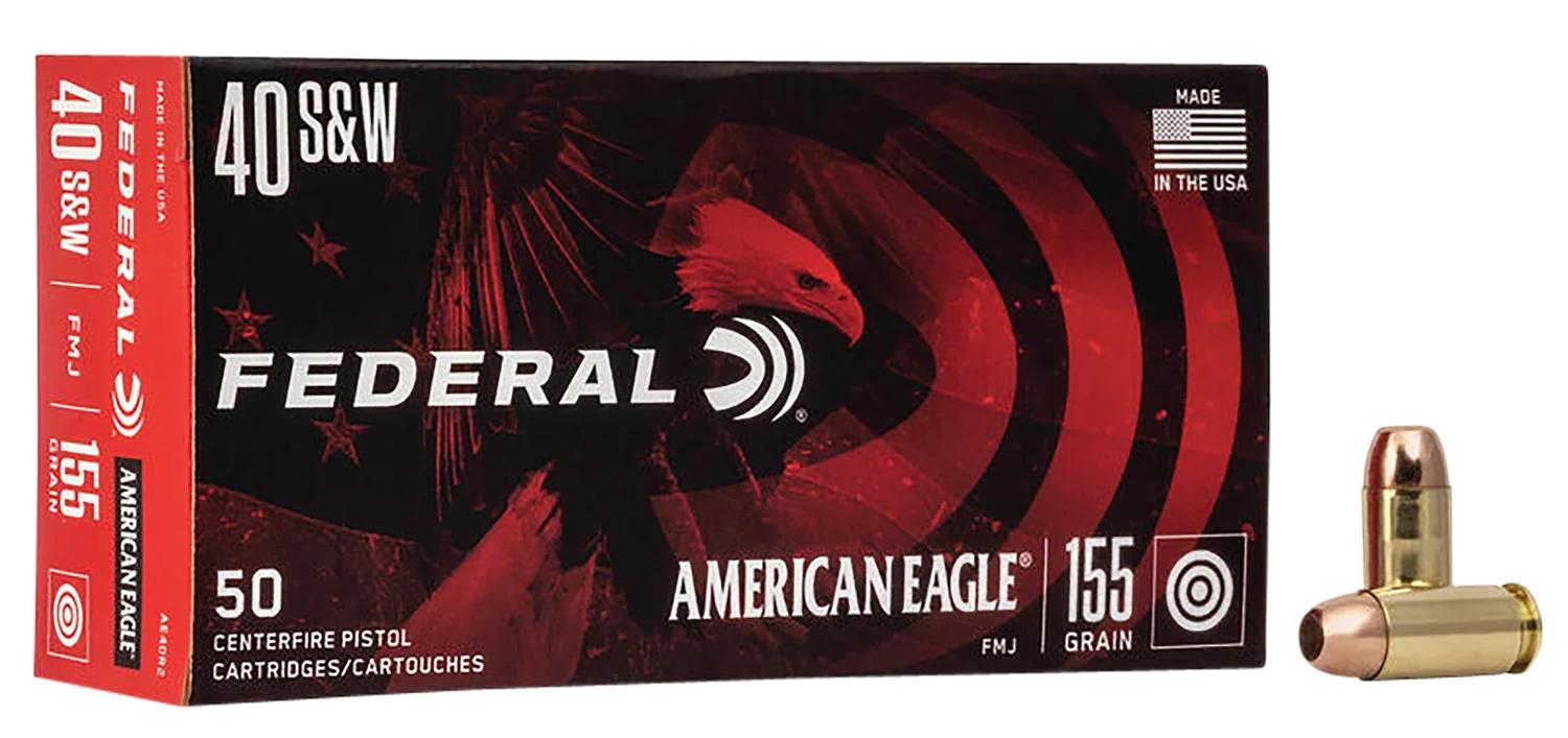 Federal AE40R2 American Eagle Handgun 40S&W 155gr Full Metal Jacket 50 Per Box/20 Case