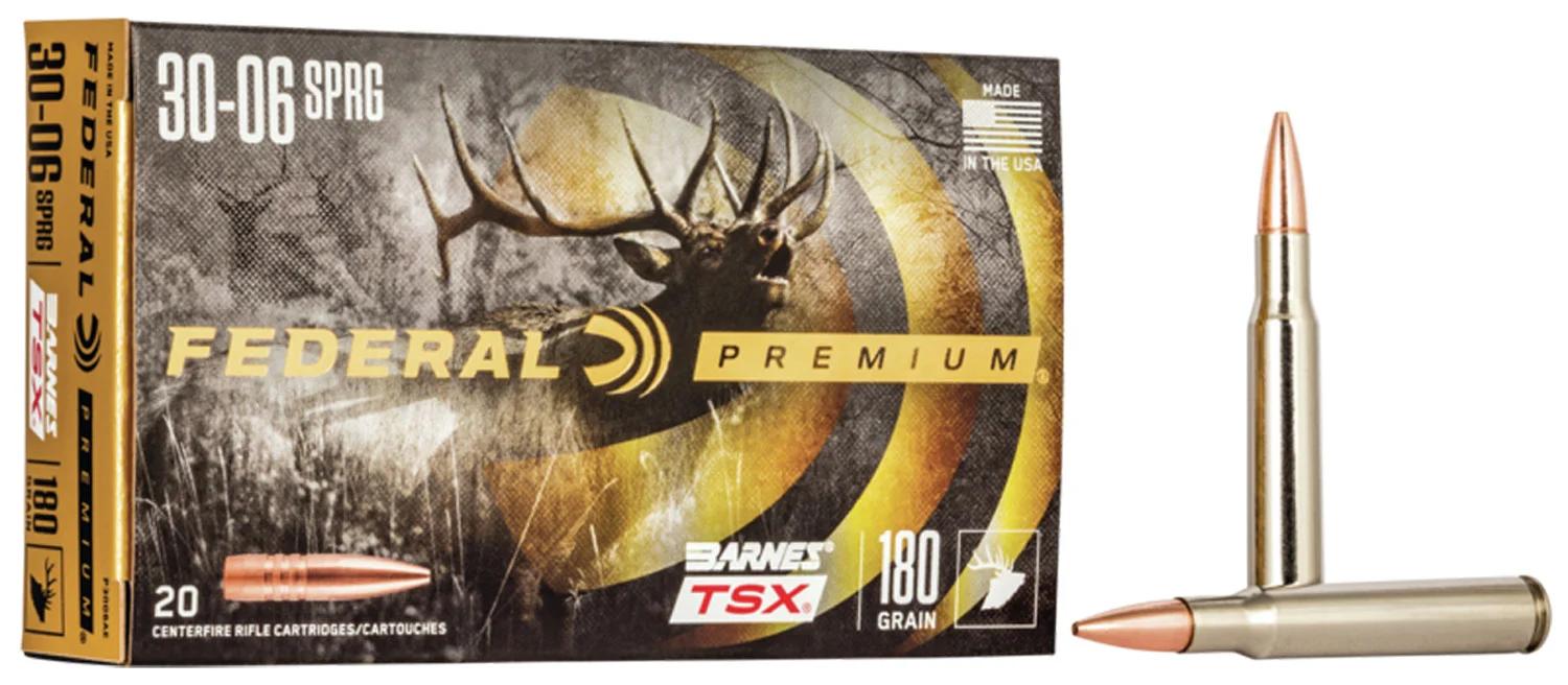 Federal P3006AE Premium  30-06Springfield 180gr Barnes TSX 20 Per Box/10 Case