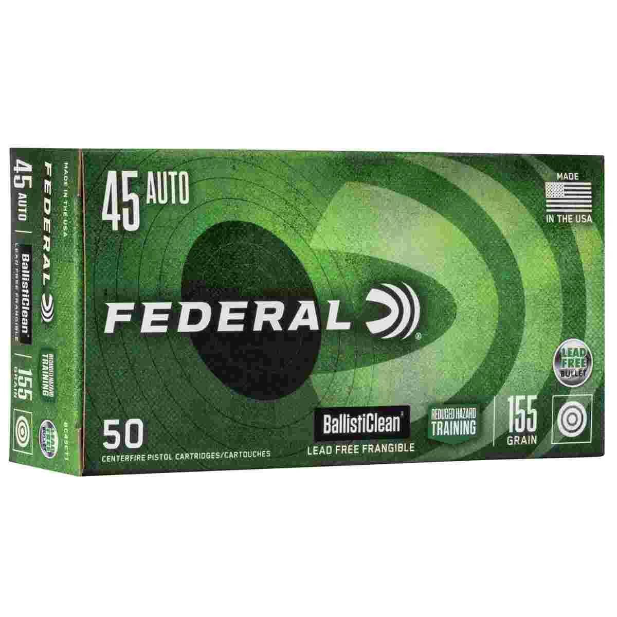 Federal Ballisticlean Frangible Handgun Ammunition .45 ACP 155gr  RHT 1130 fps 50/ct