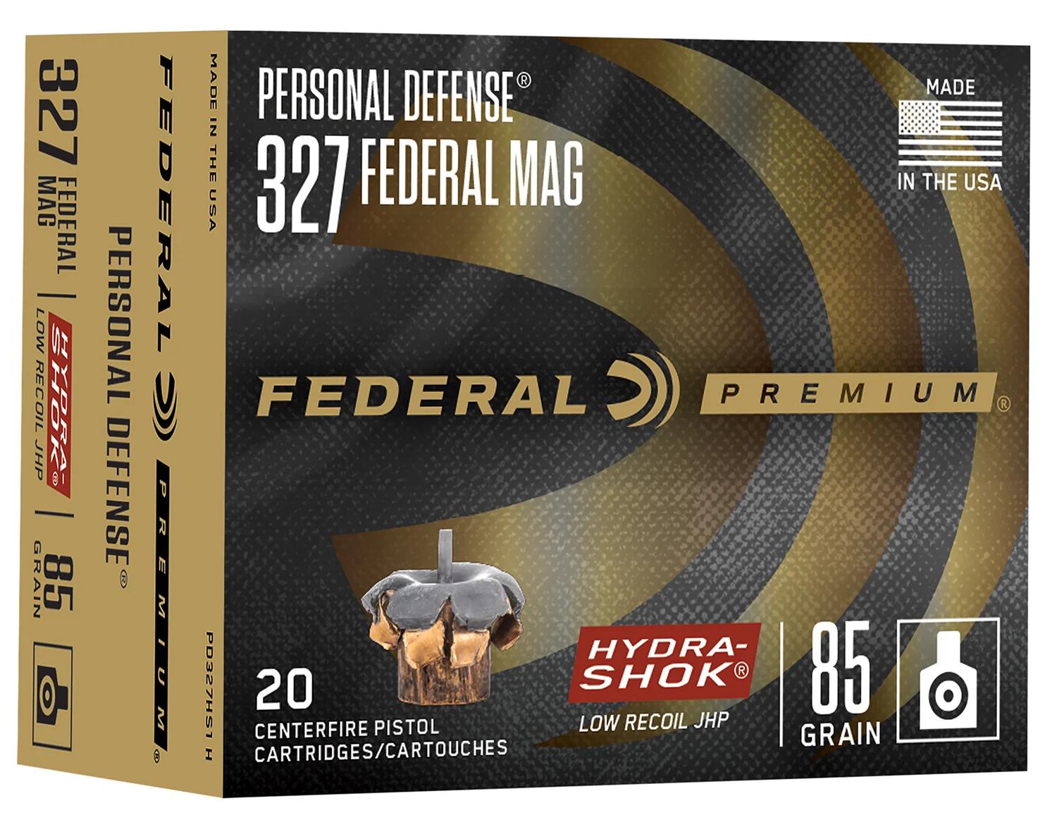 Federal PD327HS1H Hydra-Shok  327Federal Mag 85gr Jacketed Hollow Point 20 Per Box/10 Case