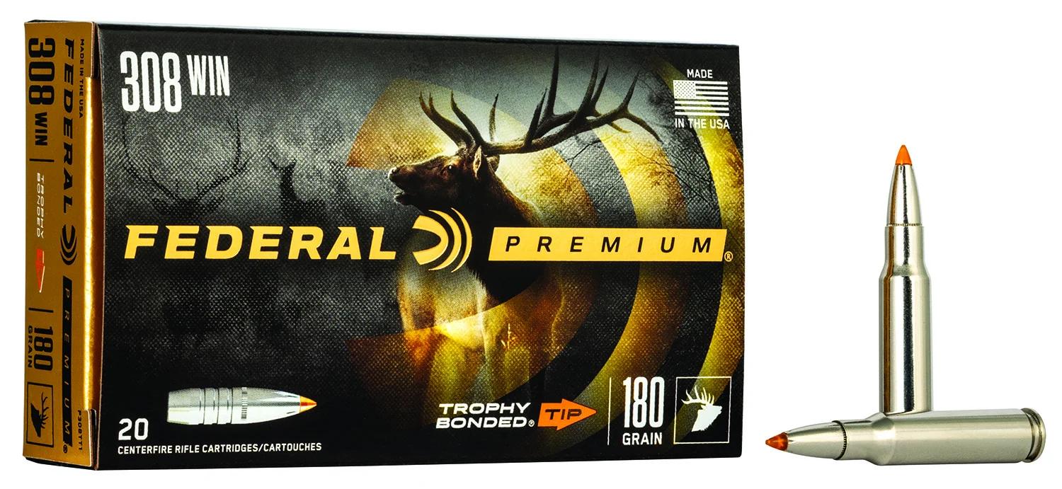 Federal P308TT1 Premium  308Win 180gr Trophy Bonded Tip 20 Per Box/10 Case