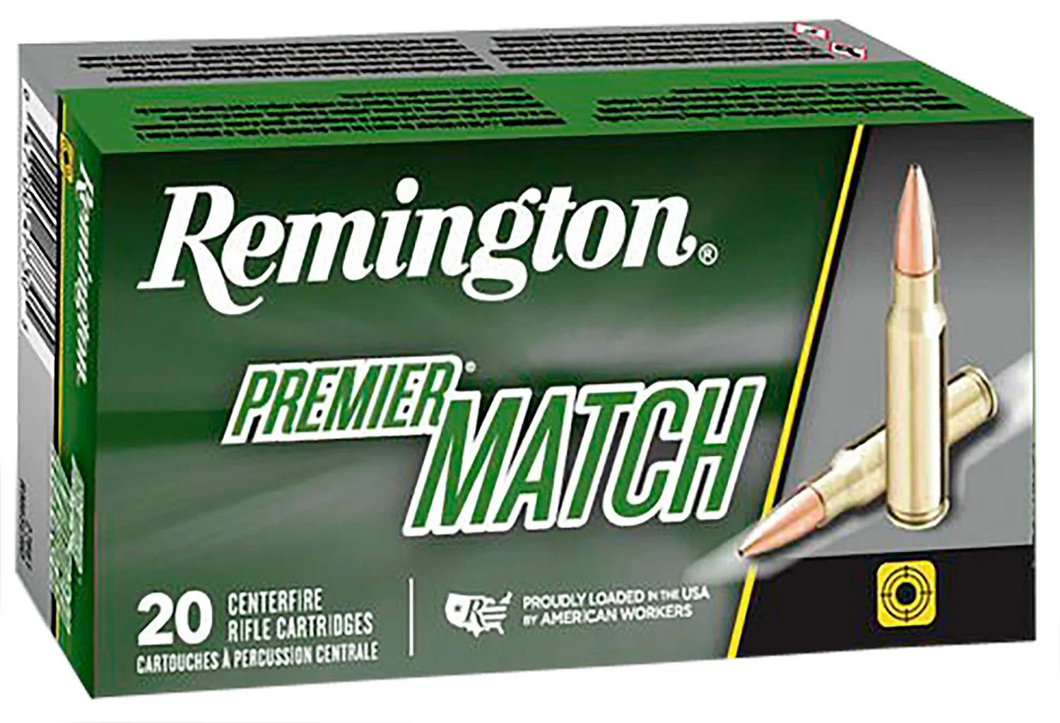 Remington Ammunition 21485 Premier Match 308Win 168gr Sierra MatchKing BTHP 20 Per Box/10 Case