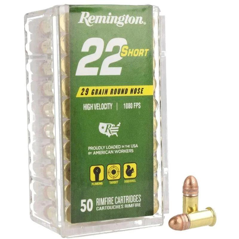 Remington 22 Short Rimfire Ammunition .22 Short 29gr CPRN 1080 fps 50/ct