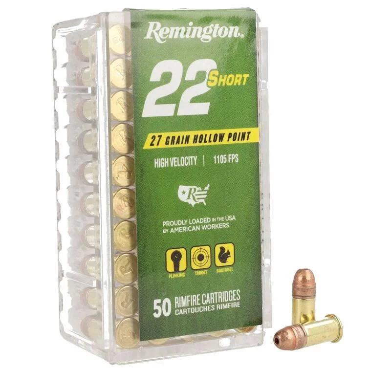 Remington 22 Short Rimfire Ammunition .22 Short 27gr CPRN 1105 fps 50/ct