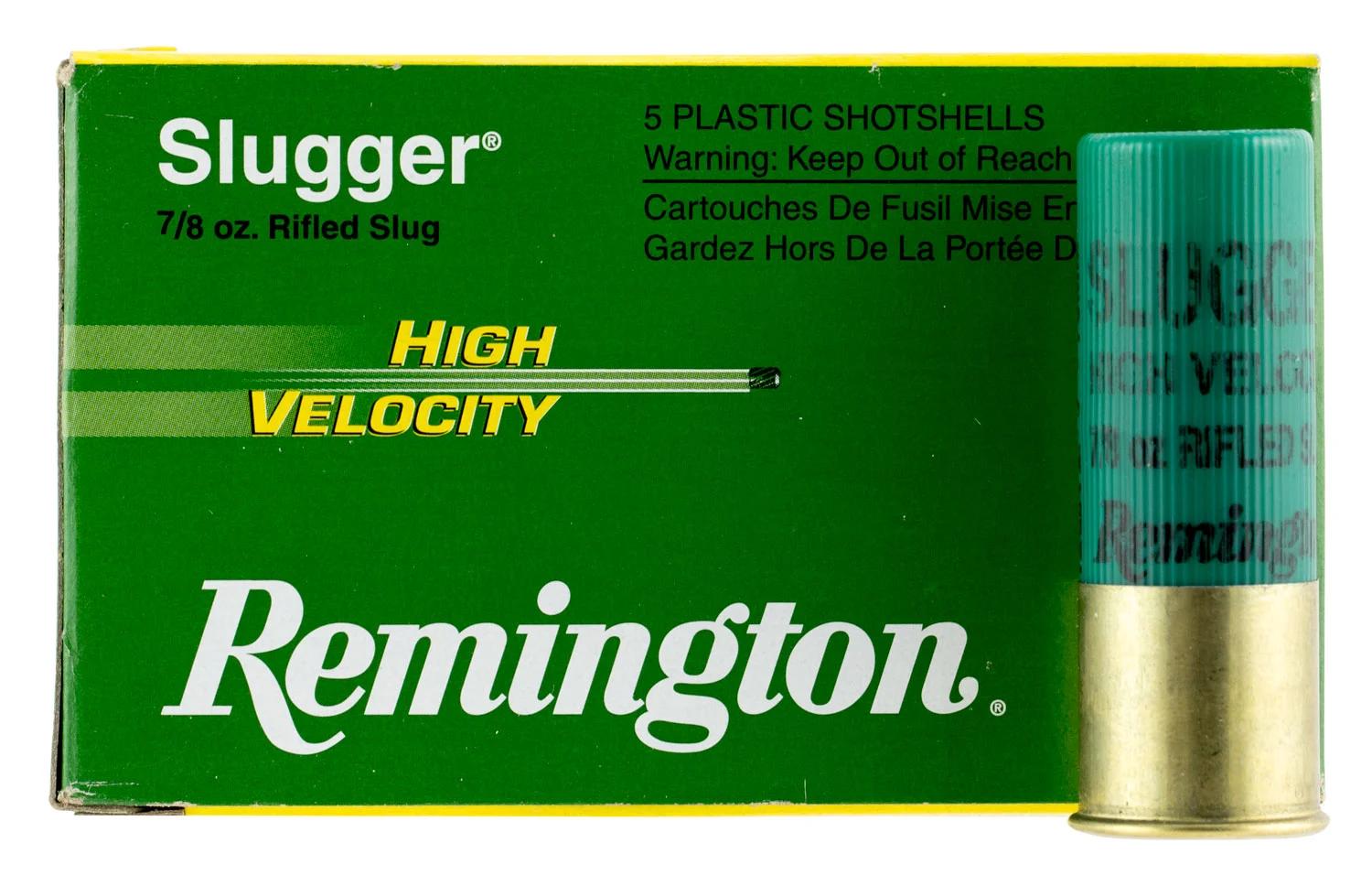 Remington Ammunition 28604 Slugger High Velocity 12 Gauge 3" 7/8 oz Rifled Slug Shot 5 Per Box/ 50 Cs