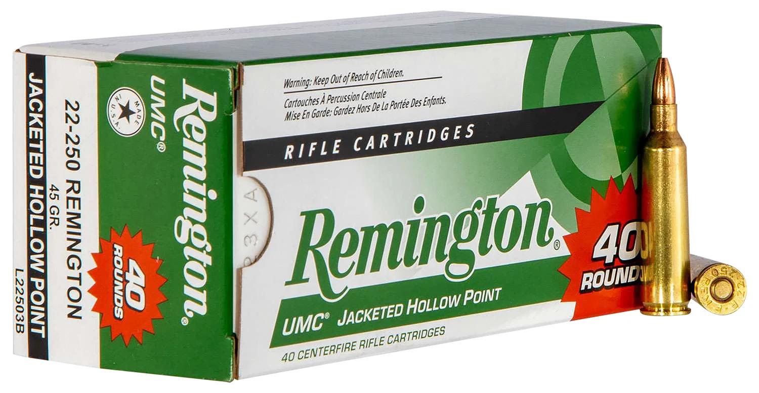 Remington Ammunition 23769 UMC Value Pack 22-250Rem 45gr Jacketed Hollow Point 40 Per Box/10 Case