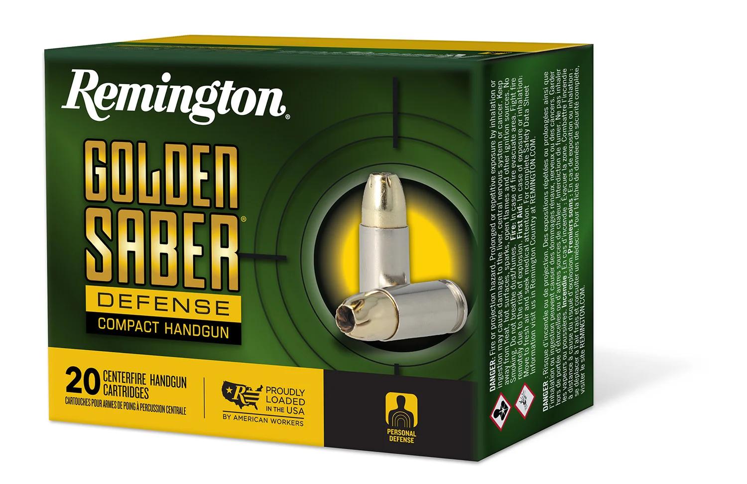 Remington Ammunition 27618 Golden Saber Defense 40S&W 180gr Brass Jacketed Hollow Point 20 Per Box/25 Case