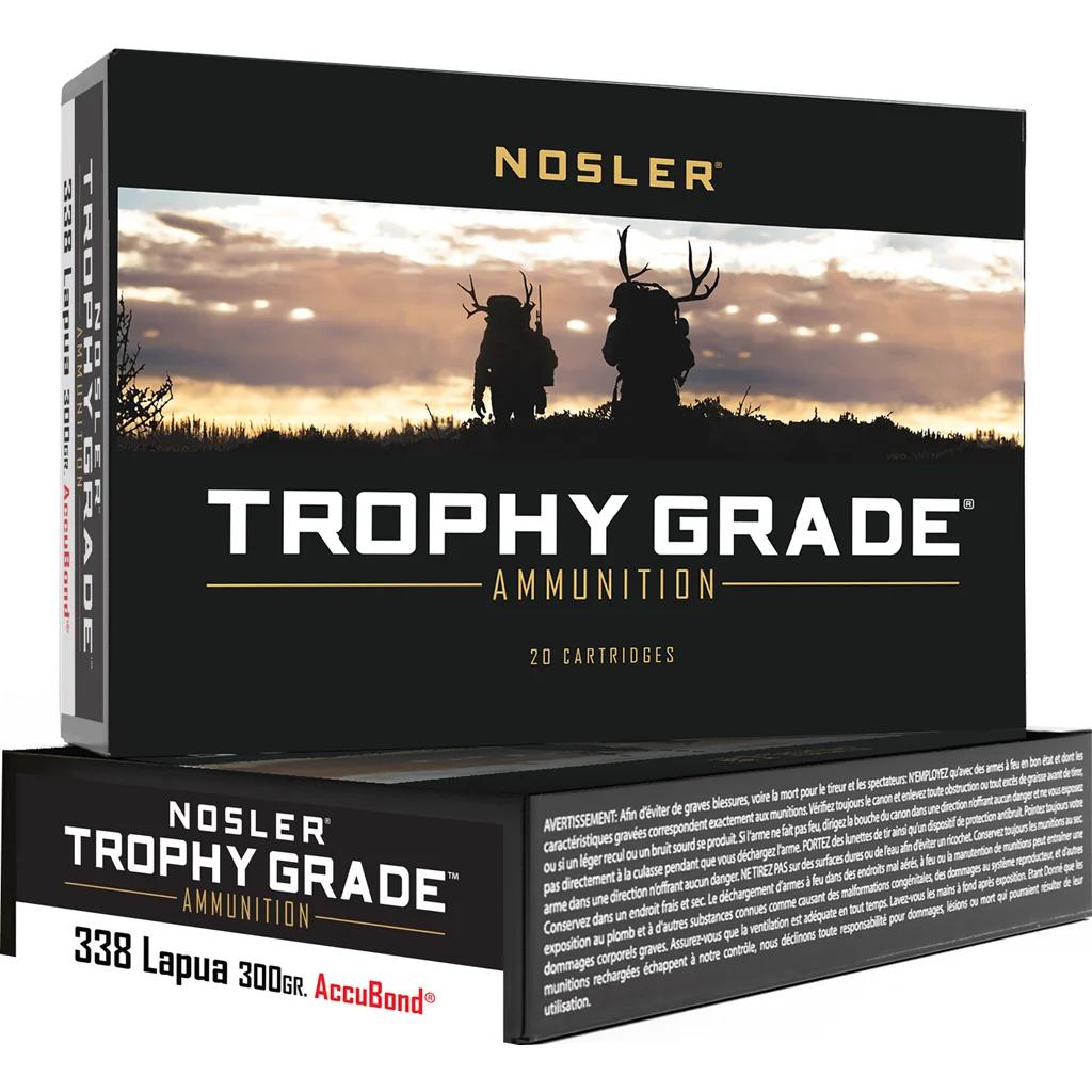 Nosler Trophy Grade Rifle Ammunition 338 Lapua 300 gr. AB SP 20 rd.