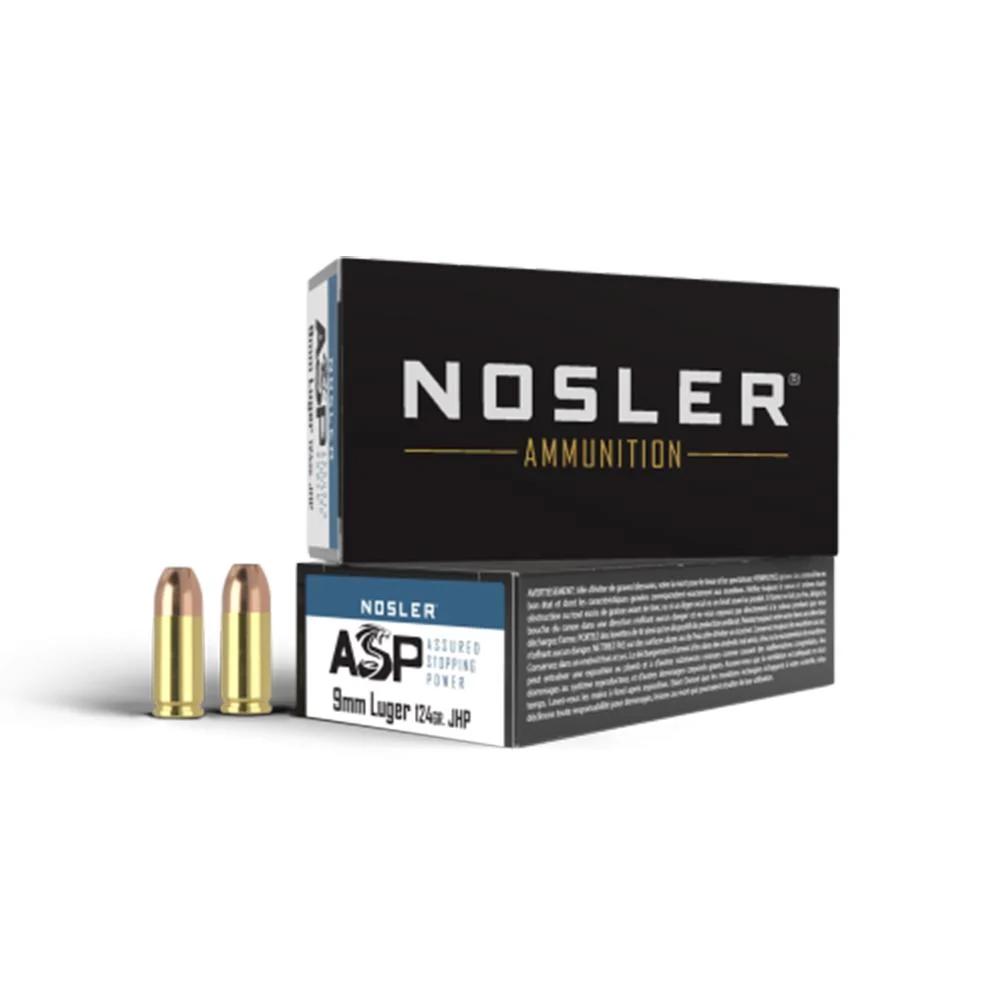 Nosler Match Grade Handgun Ammunition 9mm Luger 124 gr JHP 1150 fps 50/ct