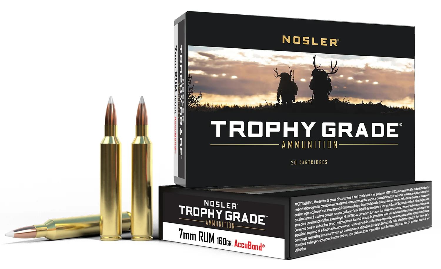 Nosler 60048 Trophy Grade  7mmRUM 160gr Nosler Spitzer Partition 20 Per Box/10 Case