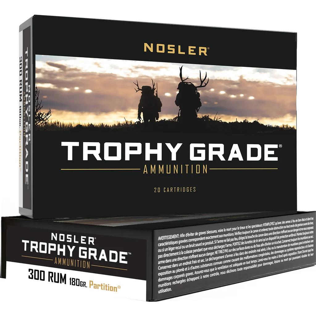 Nosler Trophy Grade Rifle Ammunition 300 RUM 180 gr. PT SP 20 rd.
