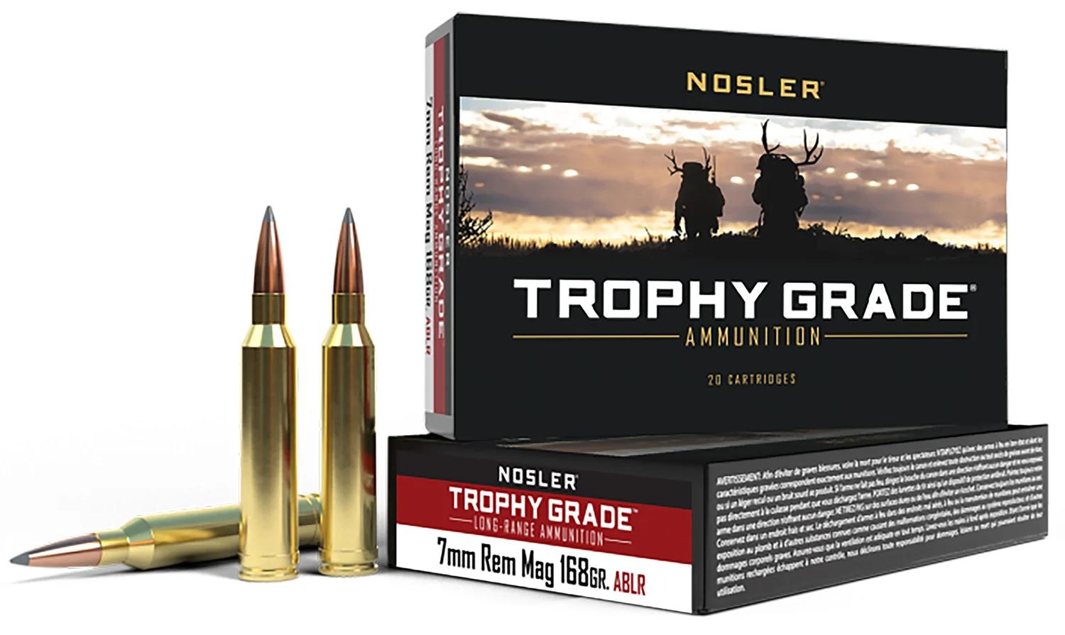 Nosler 60108 Trophy Grade Long-Range 7mmRemMag 168gr Nosler Spitzer AccuBond Long Range 20 Per Box/10 Case