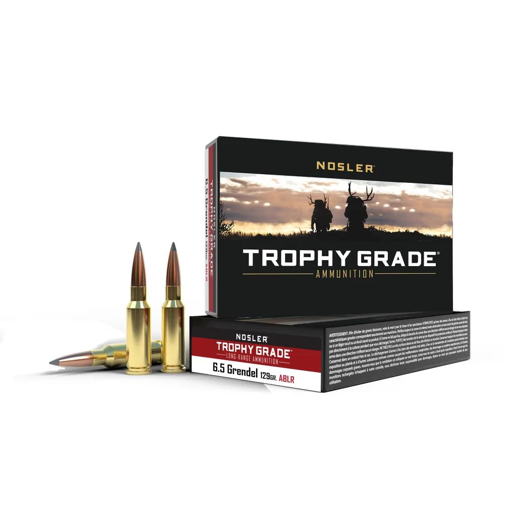 Nosler Accubond Long Range Trophy Grade Rifle Ammunition 6.5mm Grendel 129 gr PT 2350 fps 20/ct