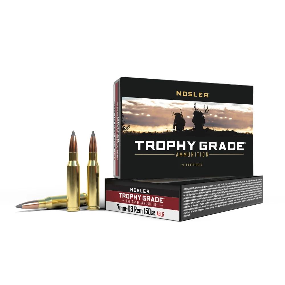 Nosler Accubond Long Range Trophy Grade Rifle Ammunition 7mm-08 Rem 150 gr PT 2750 fps 20/ct