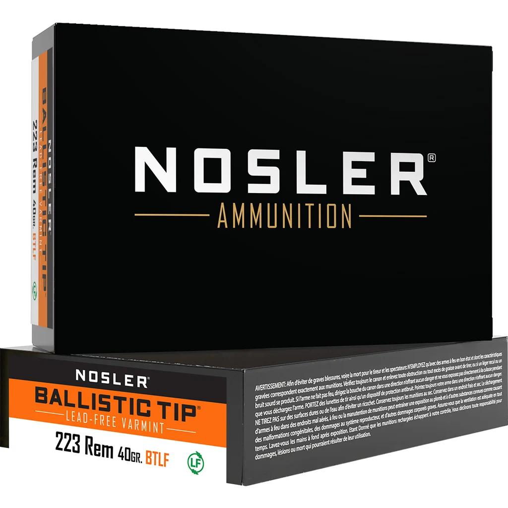 Nosler Varmint Ballistic Tip Rifle Ammunition 223 Rem. 40 gr. BTLF SP 20 rd.