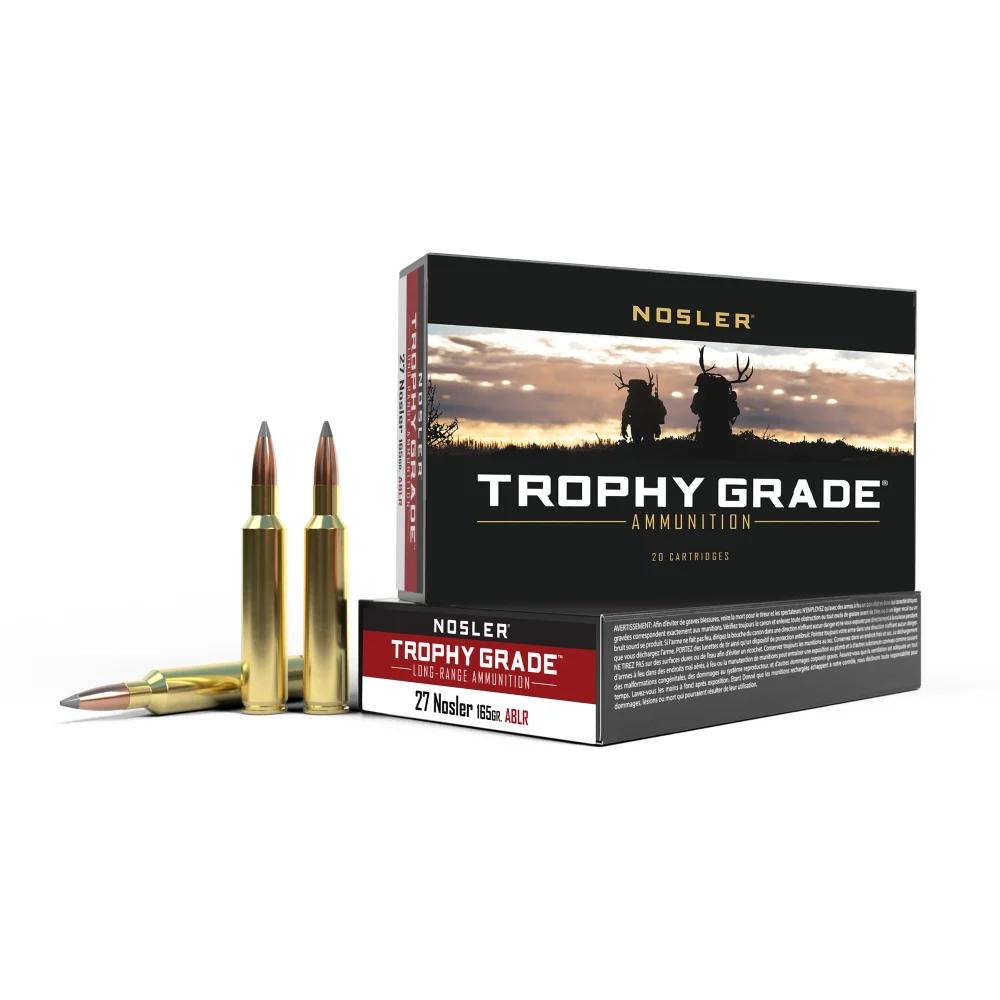 Nosler Accubond Long Range Trophy Grade Rifle Ammunition 27 Nosler 165 gr PT 3158 fps 20/ct