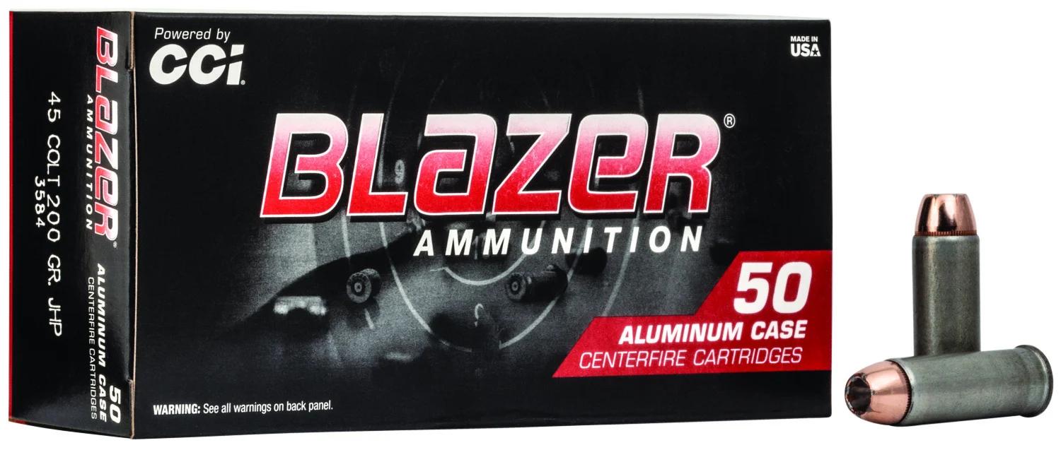 CCI 3584 Blazer Handgun 45Colt 200gr Jacketed Hollow Point 50 Per Box/20 Case