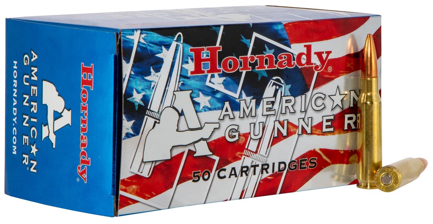 Hornady 80967 American Gunner  308Win 155gr Hollow Point Boat Tail 50 Per Box/10 Case