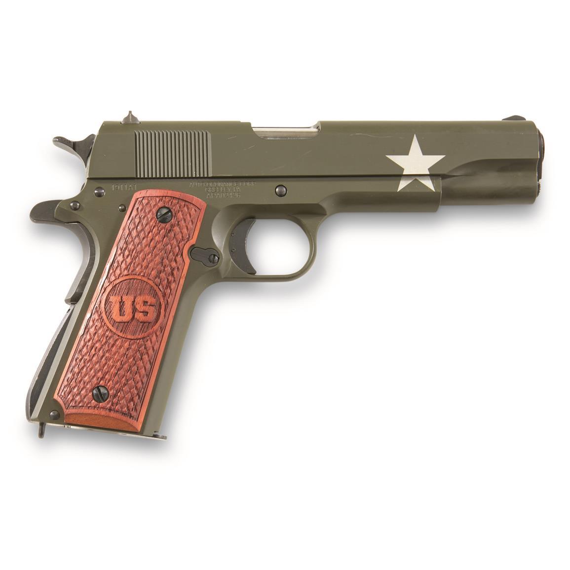 Auto Ordnance 1911A1 Tanker .45ACP 7 Rounds 5" Barrel OD Green Blemished