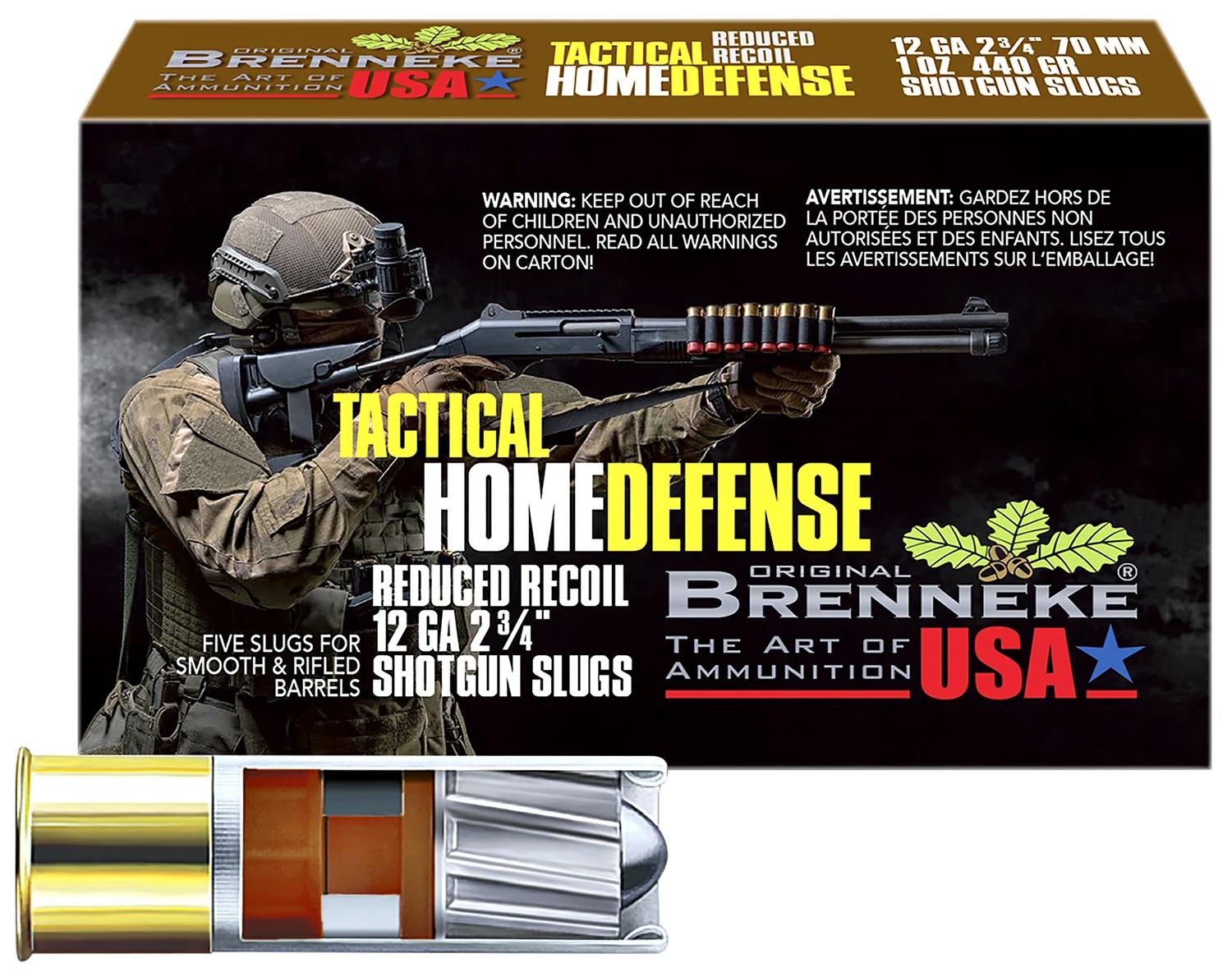 Brenneke SL122THD THD Home Defense 12Gauge 2.75" 1oz Slug Shot 5 Per Box/50 Case