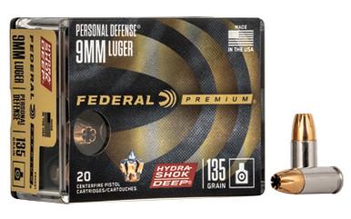 FEDERAL HYDRA-SHOK DEEP 9MM 135GR HP 20/