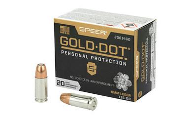 SPEER GOLD DOT 9MM 115GR HP 20/200