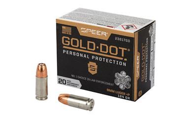 SPEER GOLD DOT 9MM+P 124GR HP 20/200