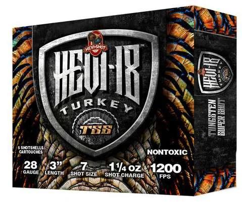HEVI-SHOT HEVI-18 TSS TURKEY 28GA 3IN 1-1/4OZ #7 5 RD/BX 10 BX/CS