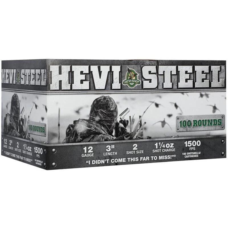 HEVI-Shot HEVI-Steel Shotshells 12ga 3" 1-1/4oz 1500 fps #2 100/ct