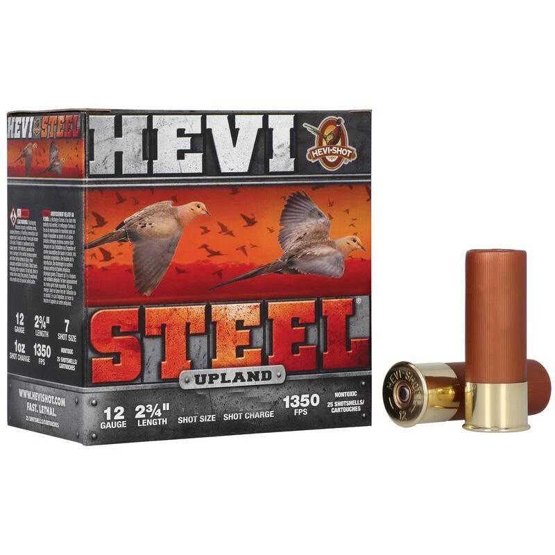 HEVI-Shot HEVI-Steel Upland Shotshells 12ga 2-3/4" 1-1/8oz 1350 fps #3 25/ct
