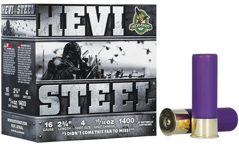 HEVI-SHOT HEVI-STEEL 16GA 2-3/4IN 1OZ #4 25 RD/BX 10 BX/CS