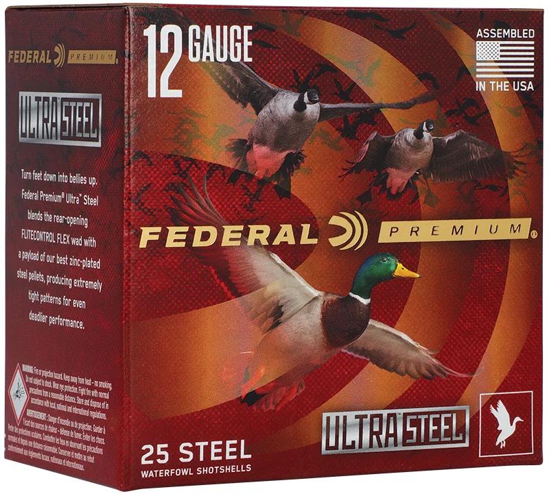 FEDERAL 12GA 3 1/2" 1 1/2OZ  2 & 4 1500 FPS "ULTRASTEEL"  25 RD/BX 10 BX/CS