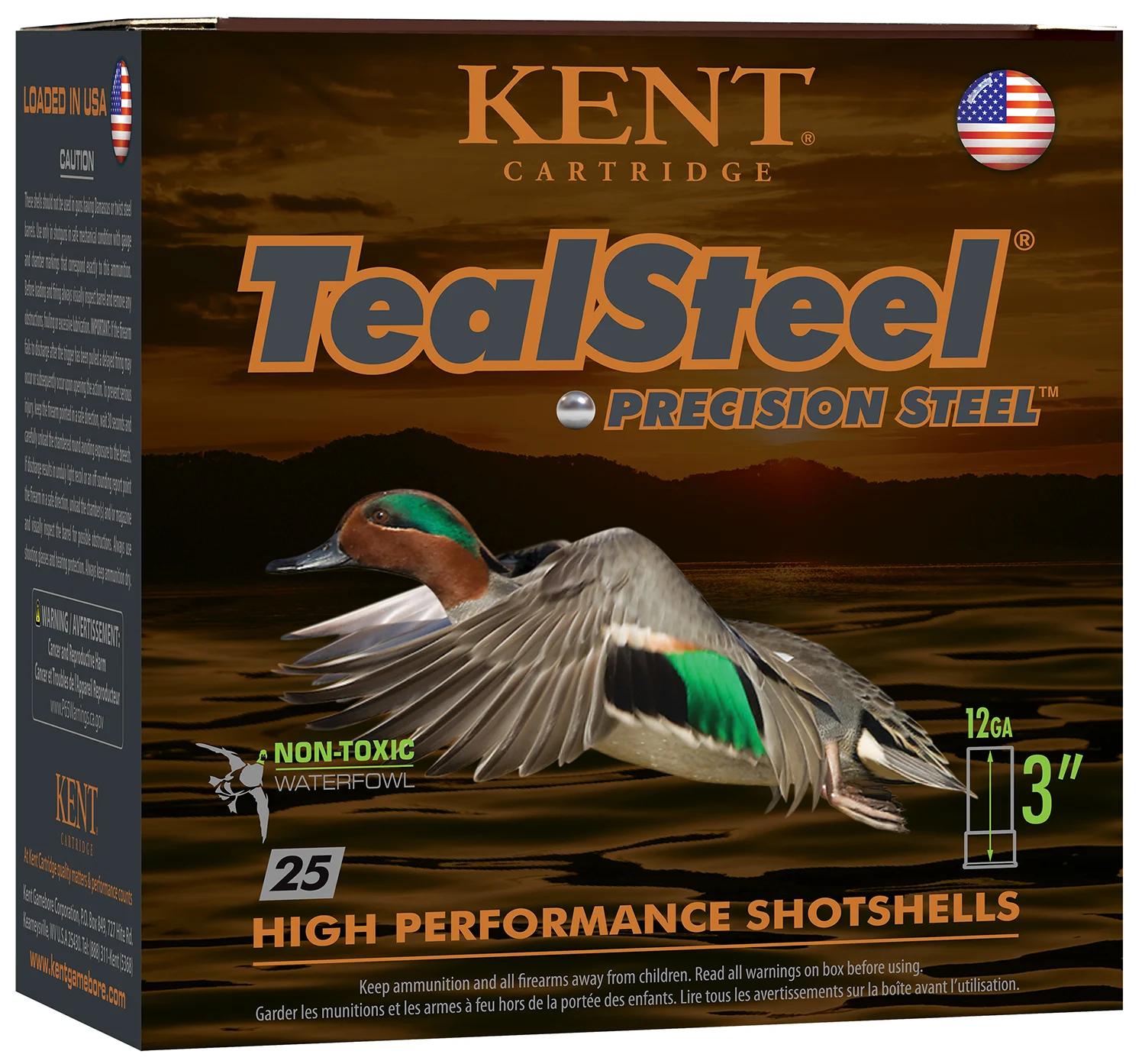 Kent Cartridge KTS123366 TealSteel Precision Steel 12Gauge 3" 1 1/4oz 6Shot 25 Per Box/10 Case