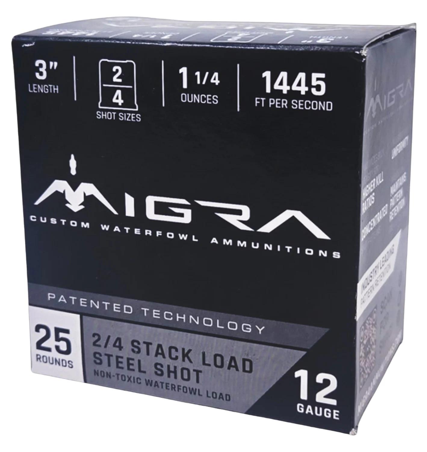 Migra Ammunitions M12SS24 Staxd  12Gauge 3" 1 1/4oz 2/4 Shot 25 Per Box/10 Case