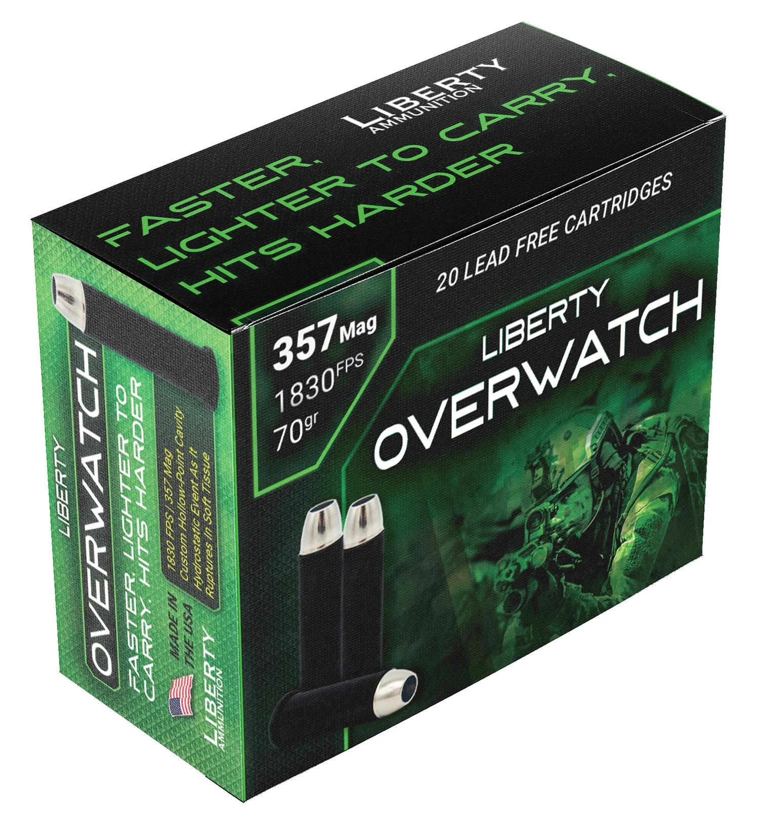 Liberty Ammunition LAOW357701830 OverWatch  357Mag 70gr Open Cavity Design 20 Per Box/50 Case
