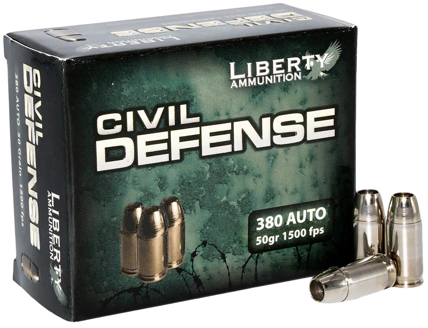 Liberty Ammunition  Civil Defense  380ACP 50gr 20 Per Box/10 Case