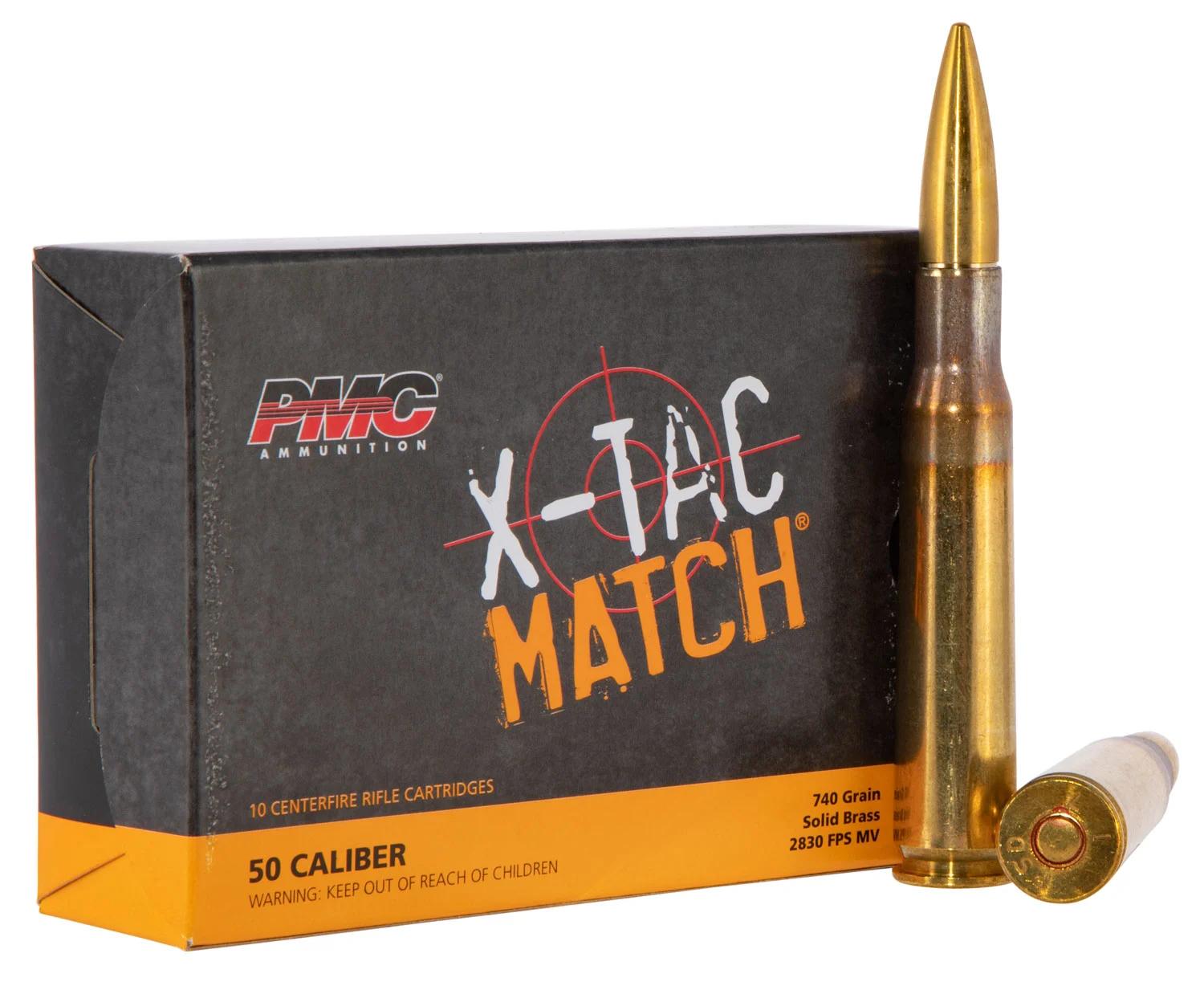 PMC 50XM X-Tac Match  50BMG 740gr Solid Brass 10 Per Box/20 Case